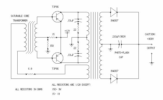 DC to AC Power Inverter Circuit Diagram