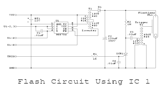 camera flash circuit. Flash Circuit Using IC 1